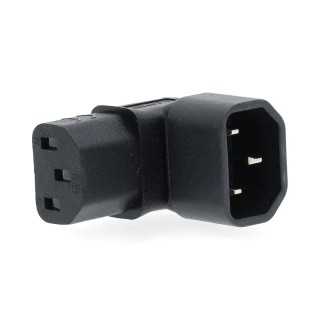 Conector alimentare IEC-320-C13 - IEC-320-C14 cotit 90 Nedis CEGB1190BK