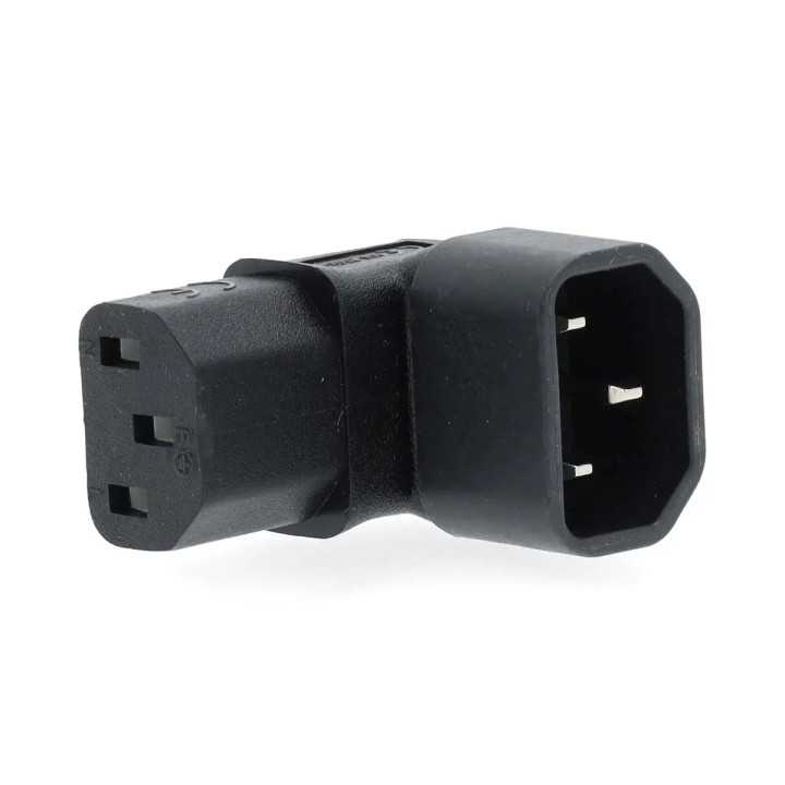 Conector alimentare IEC-320-C13 - IEC-320-C14 cotit 90 Nedis CEGB1190BK