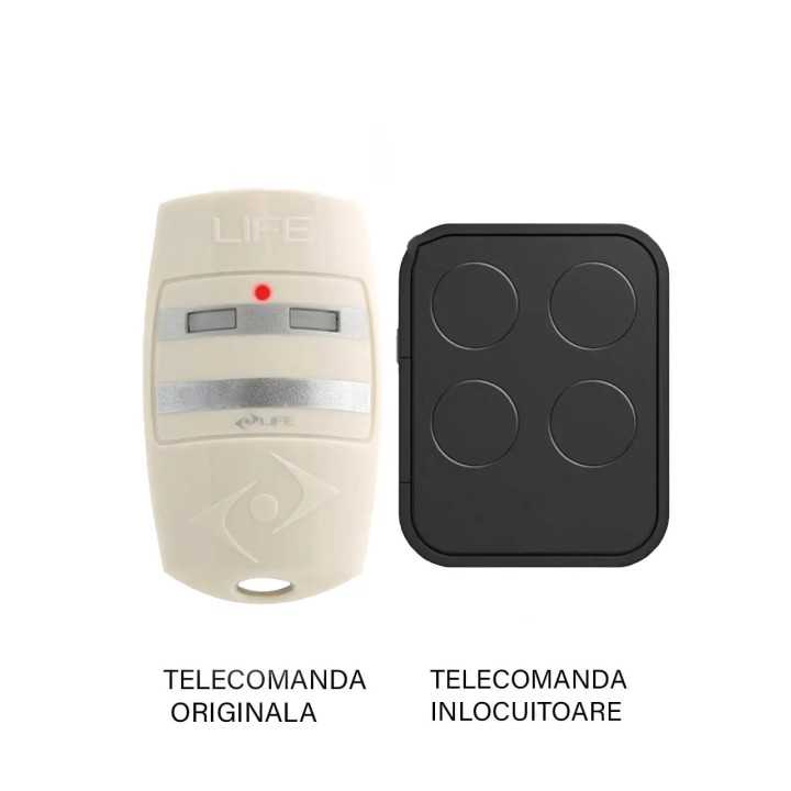 Telecomanda inlocuitoare poarta garaj Life cu 4 canale BRAVO /BRAVO4 433.92MHz Codificare LIFE Auto Code (832)