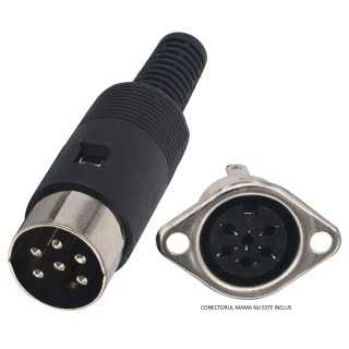 Conector DIN Nedis 6-pini tata 1buc negru CAVC20903BK