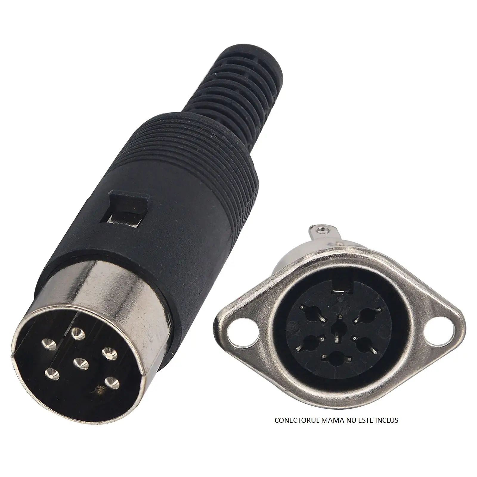 Conector DIN Nedis 6-pini tata 1buc negru CAVC20903BK