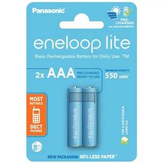 Set acumulatori Panasonic Eneloop Ni-MH 2x AAA(R3) 550mA lite Power 2buc BK-4LCCE/2BE