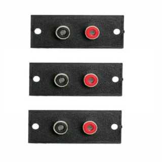 Set 3 terminale RCA x2 prize incorporabile 50x20 mm rosu /negru M`N`C 05079-3