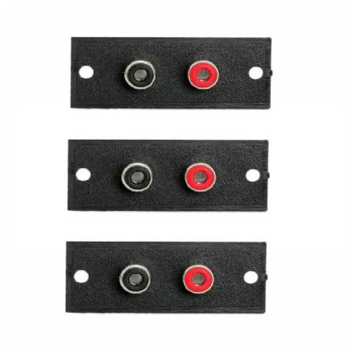 Set 3 terminale RCA x2 prize incorporabile 50x20 mm rosu /negru M`N`C 05079-3