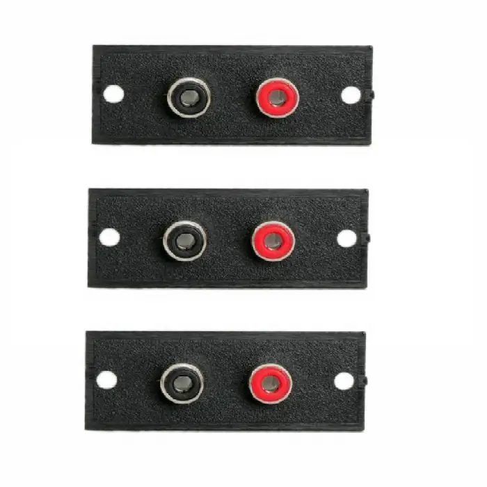 Set 3 terminale RCA x2 prize incorporabile 50x20 mm rosu /negru M`N`C 05079-3