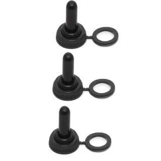 Set 3 capisoane ermetice din silicon negru pentru comutatoare cu brat 16.5x26mm M`N`C 09013-3