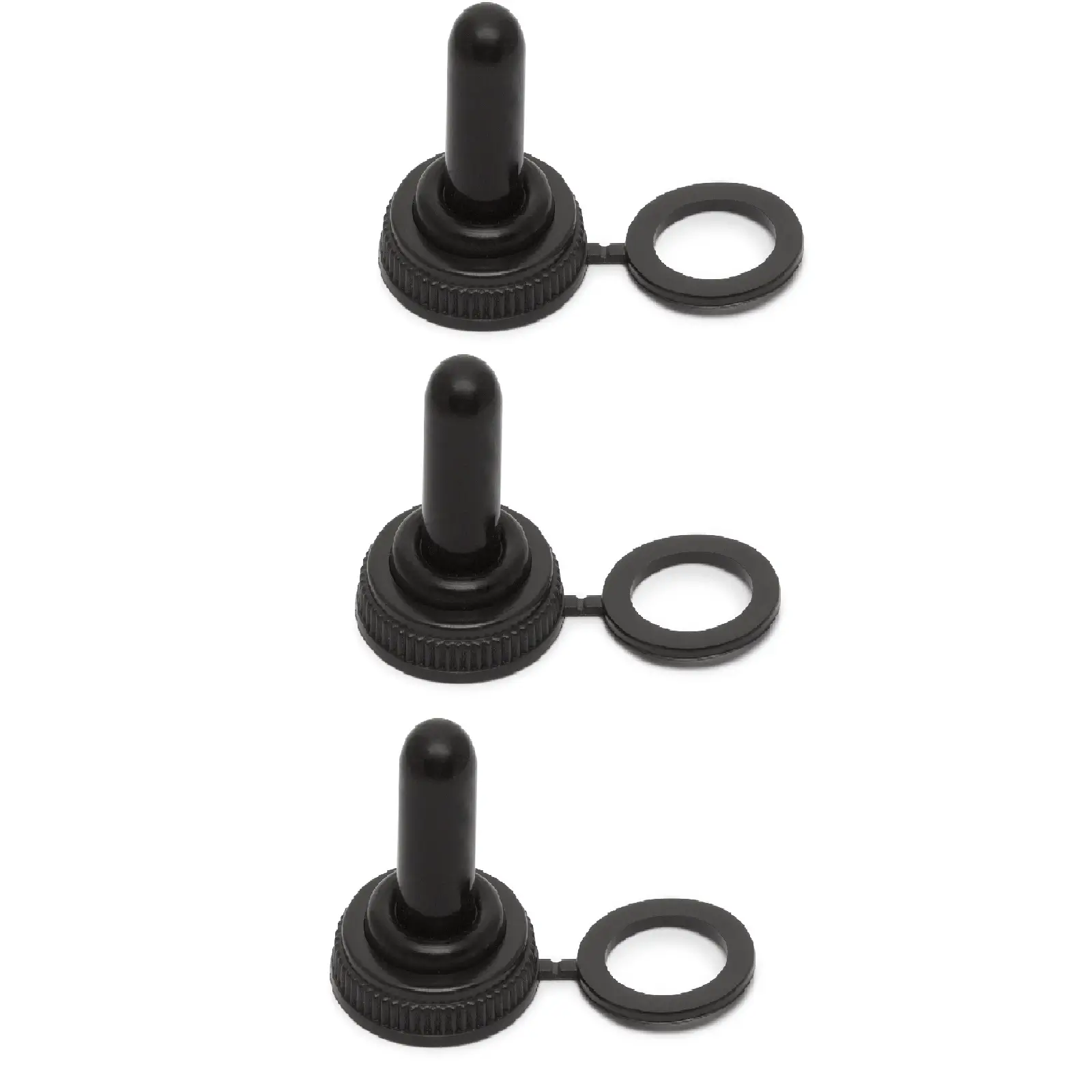 Set 3 capisoane ermetice din silicon negru pentru comutatoare cu brat 16.5x26mm M`N`C 09013-3