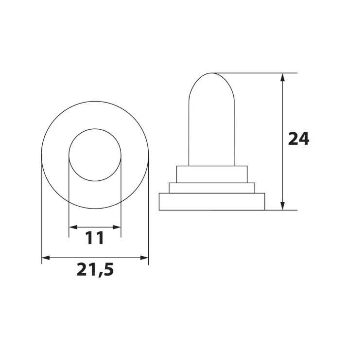 Set 3 capisoane ermetice din silicon negru pentru comutatoare cu brat 16.5x26mm M`N`C 09013-3