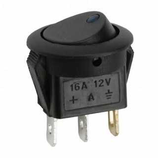 Interupator basculant 1 circuit 3 pini OFF-ON LED albastru 12V 16A cu retinere M'N'C 09042KE