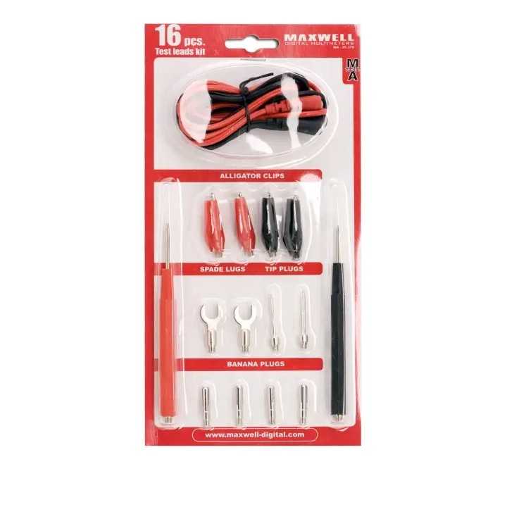 Set cabluri de masurare 92cm cu banane si accesorii rapide cu filet Maxwell