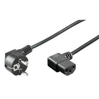Cablu alimentare PC 2m CEE 7/7 cotit 90 la IEC320-C13 mama cotit 90 negru H03VV-F3G 0.75mm conductor cupru