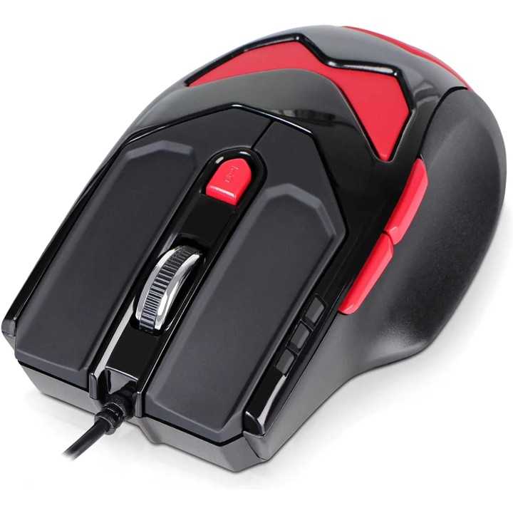 Gaming mouse LASER USB 800-1200-2100-3400DPI 6 butoane 76g cu 4x4.2g greutati interschimbabile DONZO DO959-BL