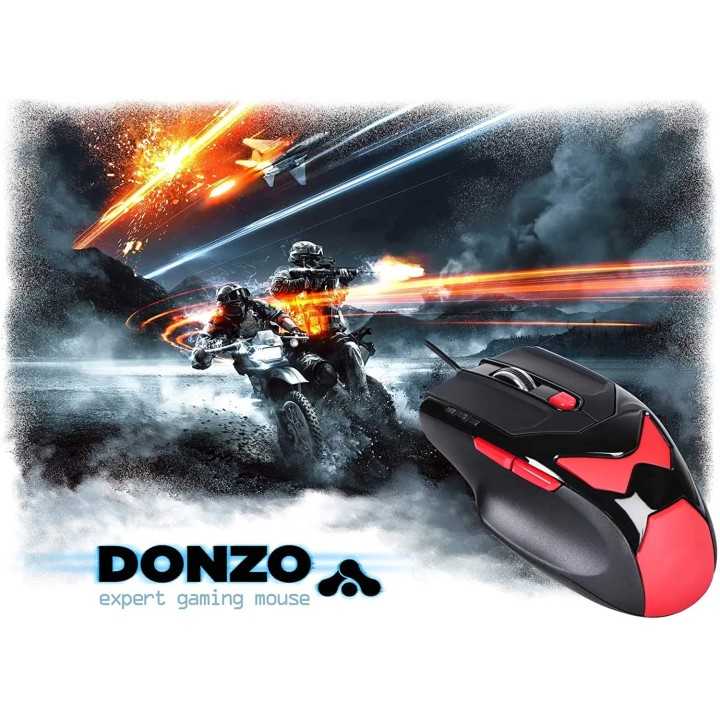 Gaming mouse LASER USB 800-1200-2100-3400DPI 6 butoane 76g cu 4x4.2g greutati interschimbabile DONZO DO959-BL