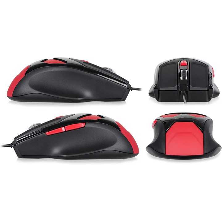 Gaming mouse LASER USB 800-1200-2100-3400DPI 6 butoane 76g cu 4x4.2g greutati interschimbabile DONZO DO959-BL