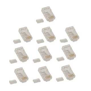 Set 10 mufe RJ45 8p8c cu ghidaj cabluri CAT6 UTP SOLID Emos K0103-10