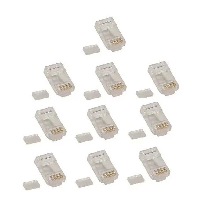 Set 10 mufe RJ45 8p8c cu ghidaj cabluri CAT6 UTP SOLID Emos K0103-10