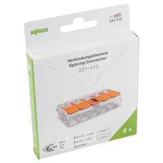Set 8 conectori slim MYF 5x4mm2 32A WAGO 221-415-8