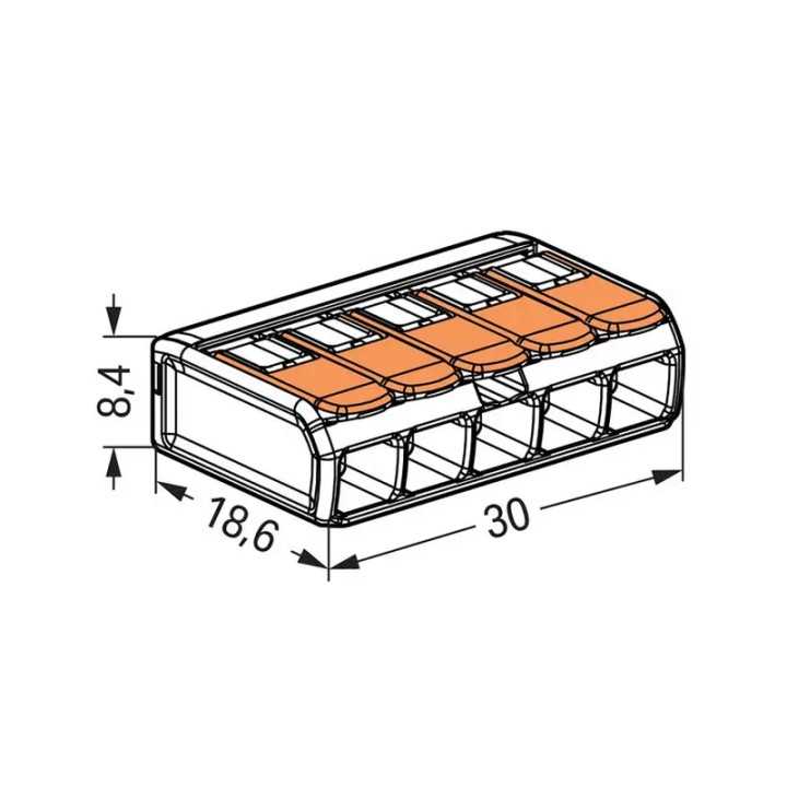 Conector slim MYF 5X4mm2 WAGO 221-415
