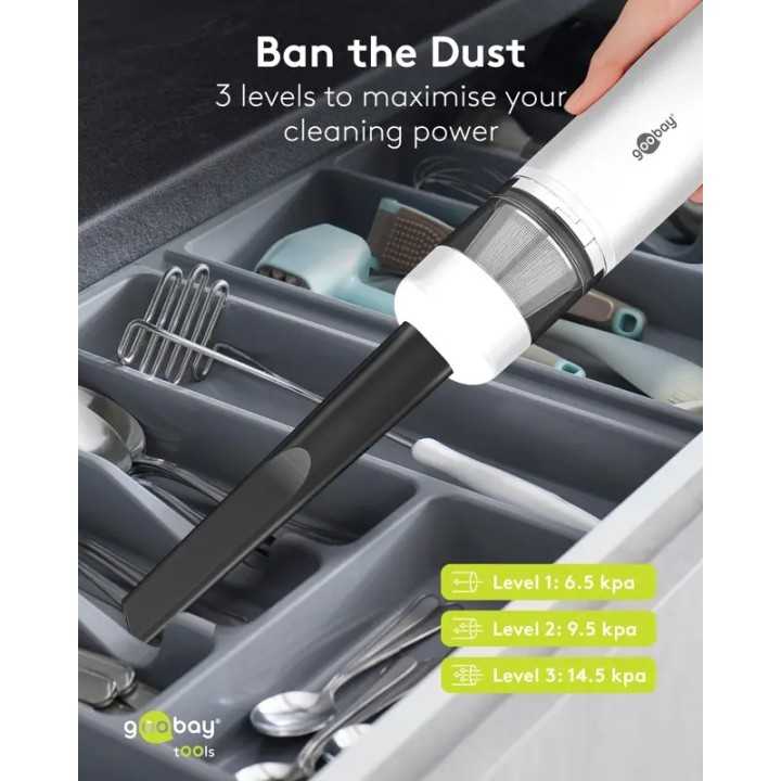Aspirator /Suflator Mini fara Fir Avansat 80W 7 duze 3 perii Goobay 77828