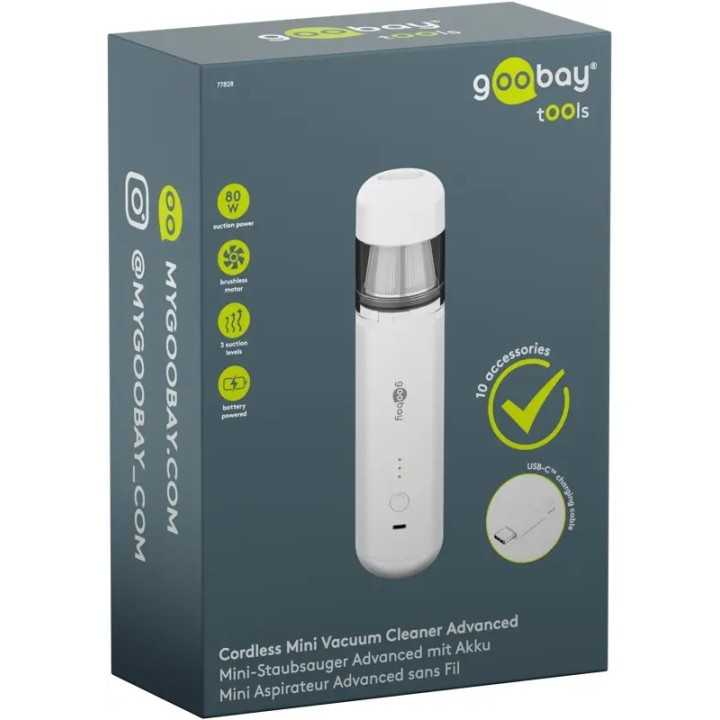 Aspirator /Suflator Mini fara Fir Avansat 80W 7 duze 3 perii Goobay 77828