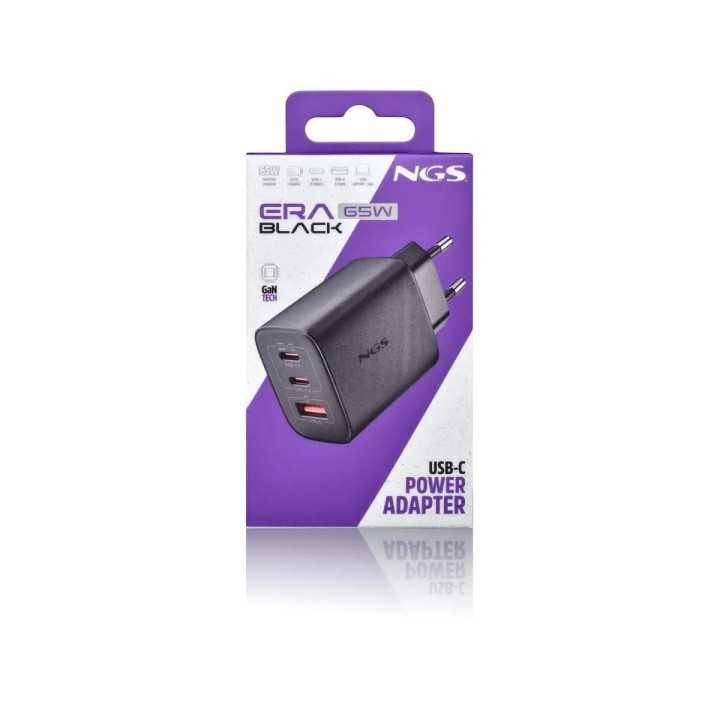 Incarcator retea NGS ERA 65W 2x USB-C PD 65W 1x USB-A QC3.0 18W negru