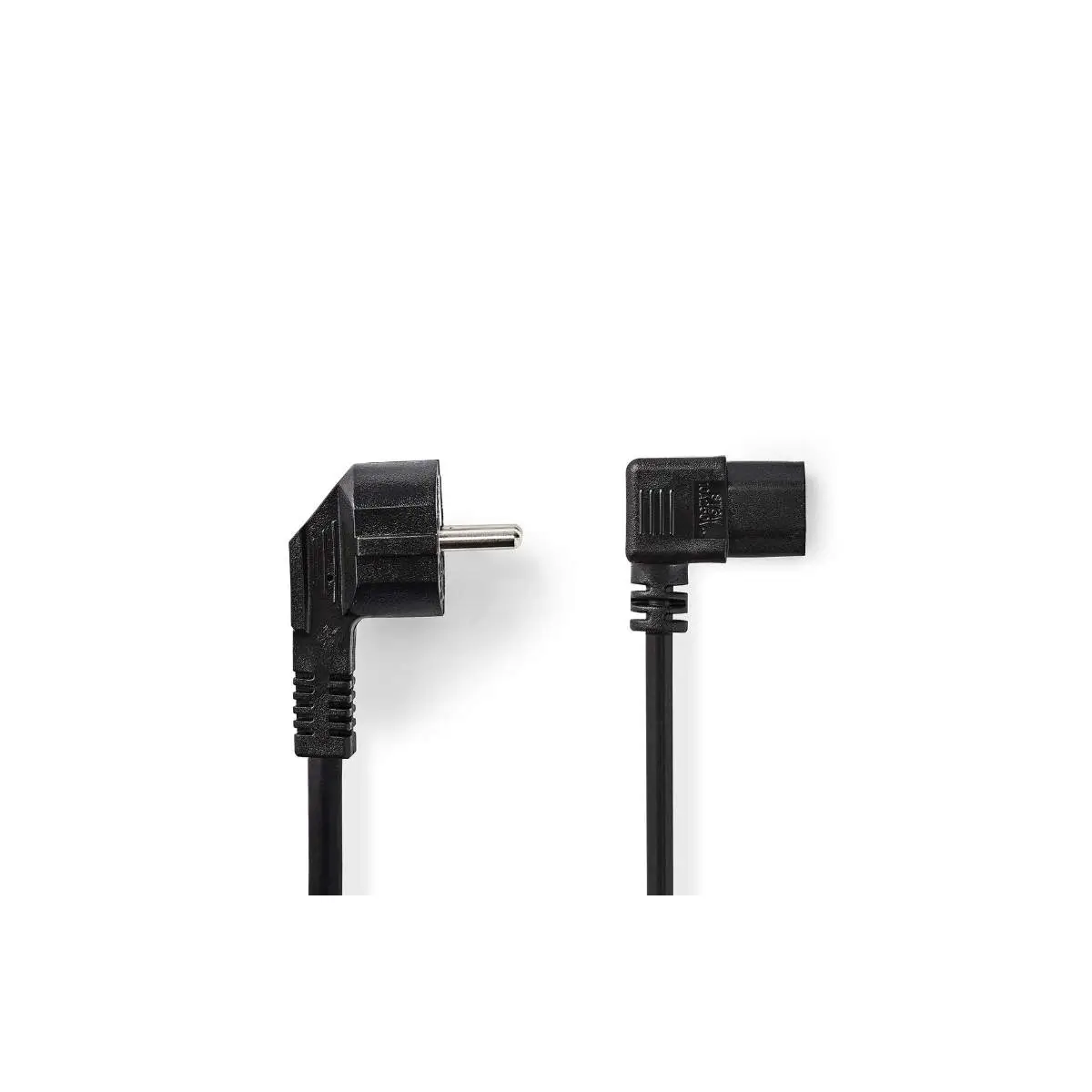 Cablu de alimentare calculator Schuko 90 grade tata - CCE 90 grade mama IEC-320-C13 1.5m negru Well CABLE-713-1.5-WL