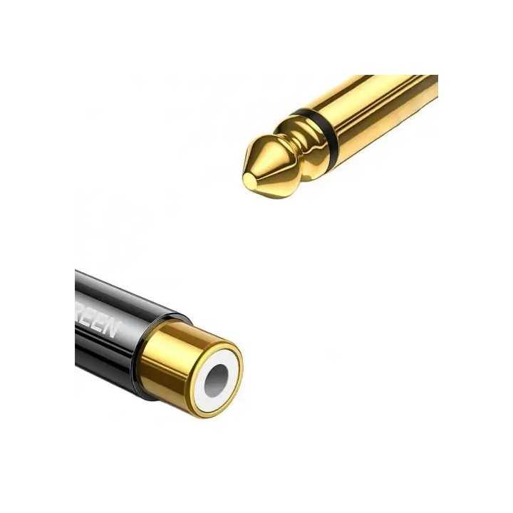 Adaptor audio Ugreen 80731 AV169 Jack 6.35 mm tata la RCA mama auriu