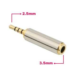 Adaptor Jack 4 pini 2.5 mm tata la 4 pini 3.5 mm mama metal