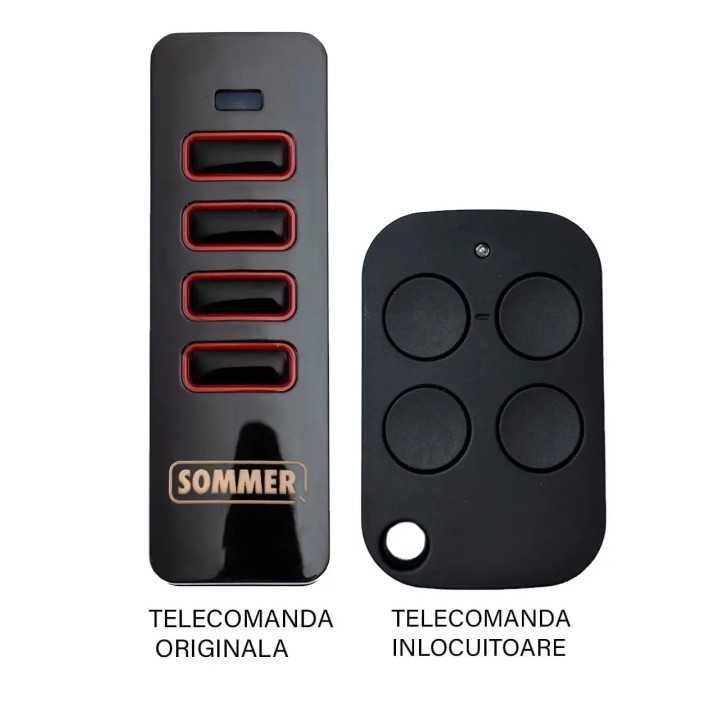 Telecomanda inlocuitoare poarta garaj de 2 si 4 canale cod saritor 433.92MHz Sommer Pearl compatibila cu originalul (850)