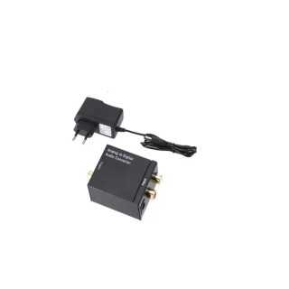 Adaptor Convertor audio ANALOG intrare 2xRCA la DIGITAL iesire TOSLINK cu alimentator 1A