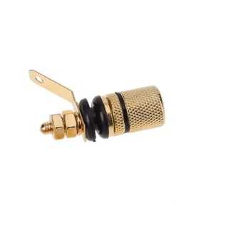 Mufa banana mama aurita 4mm cu inel negru montaj pe panou