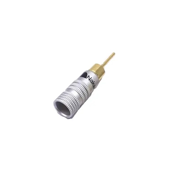 Mufa banana tata 2mm metal cu surub si inel negru