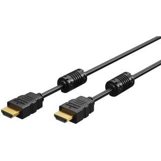 Cablu HDMI2.0 - HDMI2.0 2m 4K Ultra HD 2160p 60Hz cu ethernet eARC 18Gbit/s contacte aurite negru Goobay 61301