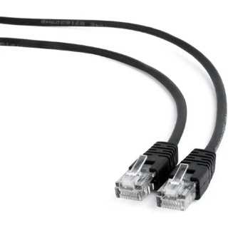 Cablu Patch cord UTP Cat5e RJ45 AWG26 litat CCA 5m negru GEMBIRD PP12-5M/BK