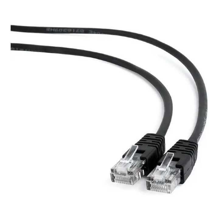 Cablu Patch cord UTP Cat5e RJ45 AWG26 litat CCA 5m negru GEMBIRD PP12-5M/BK