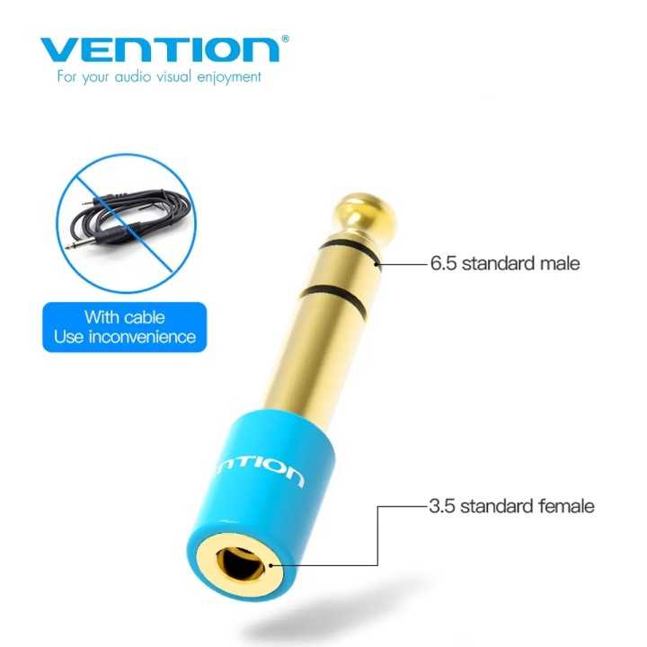 Adaptor stereo audio Jack 3.5 mm soclu - Jack 6.3mm mufa aurit VENTION VAB-S01-L