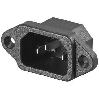 Conector AC C14 tata montare pe panou 250V 10A conform VDE Goobay 12955