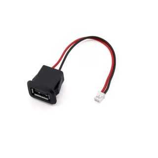 Mufa USB2.0 mama panou tip A 1 port gabarit mic cu 2 fire 18xH10mm