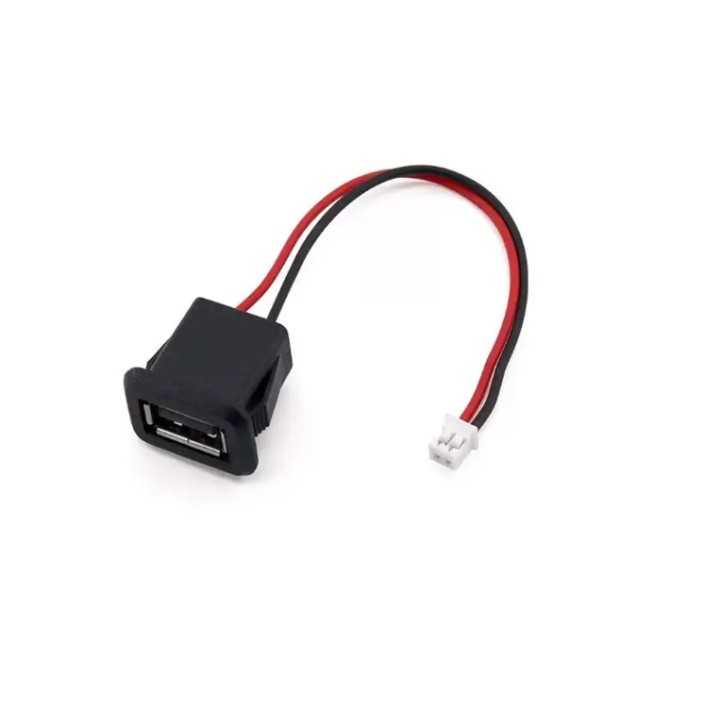 Mufa USB2.0 mama panou tip A 1 port gabarit mic cu 2 fire 18xH10mm