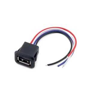 Mufa USB2.0 mama panou tip A 1 port gabarit mic cu 4 fire 18xH10mm