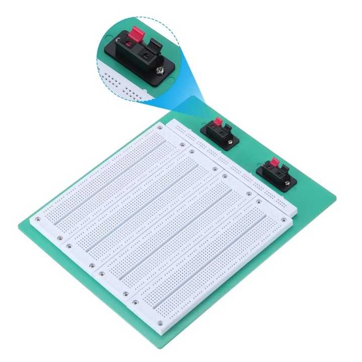 Placa test Breadboard cu 2760 de puncte de conectare 20-29AWG 300V/3-5A