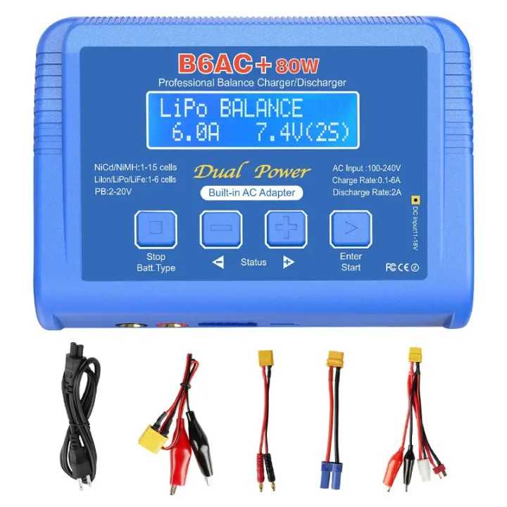 Incarcator inteligent cu procesor B6AC+ 80W multifunctional NiCd NiMH LiIon LiPo LiFe Professional Balance Charger/Discharger E6