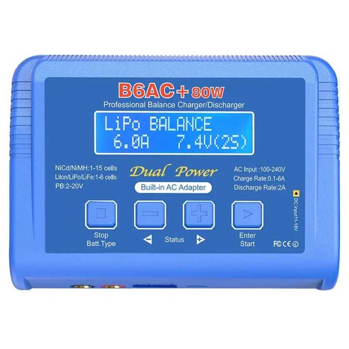 Incarcator inteligent cu procesor B6AC+ 80W multifunctional NiCd NiMH LiIon LiPo LiFe Professional Balance Charger/Discharger E6