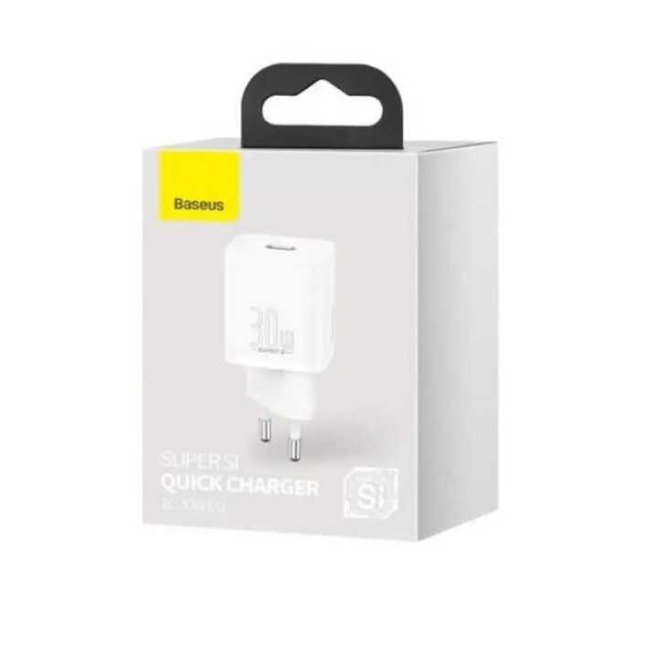 Incarcator retea Baseus Super Si CCSUP-J02 Quick Charge 30W 1x USB Type-C 5V /3A alb