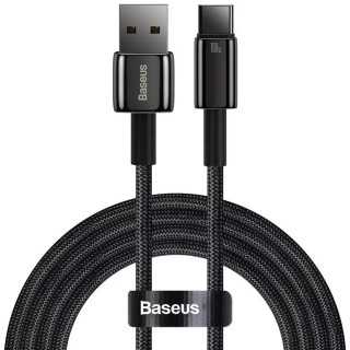 Cablu alimentare si date Baseus CAWJ000001 Fast Charging USB la USB Type-C 100W nailon 1m negru