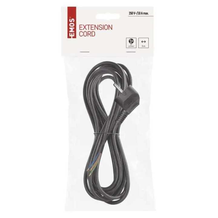 Cablu de alimentare EMOS S18315 flexibil izolatie PVC 3x1mm2 5m negru