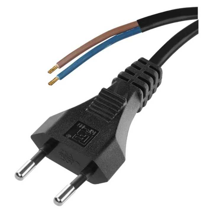Cablu de alimentare EMOS S19272 flexibil izolatie PVC 2 0.75mm2 2m negru