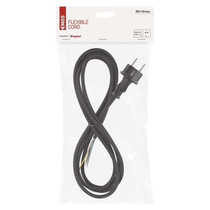 Cablu de alimentare EMOS S03130N flexibil izolatie cauciuc/neopren 3x1mm2 H05RN 3m negru