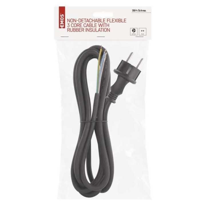 Cablu de alimentare EMOS S03450 nedetasabil flexibil izolatie cauciuc 3x2.5mm2 5m negru