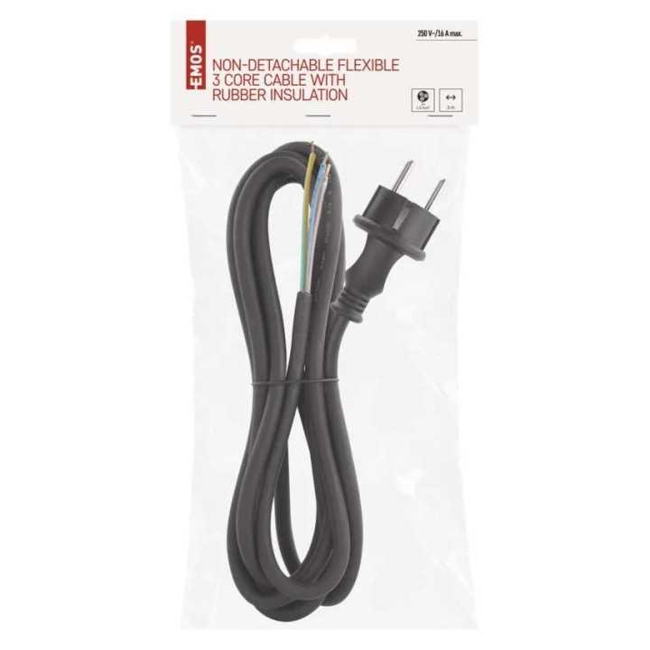 Cablu de alimentare EMOS S03230 nedetasabil flexibil izolatie cauciuc 3x1.5mm2 3m negru